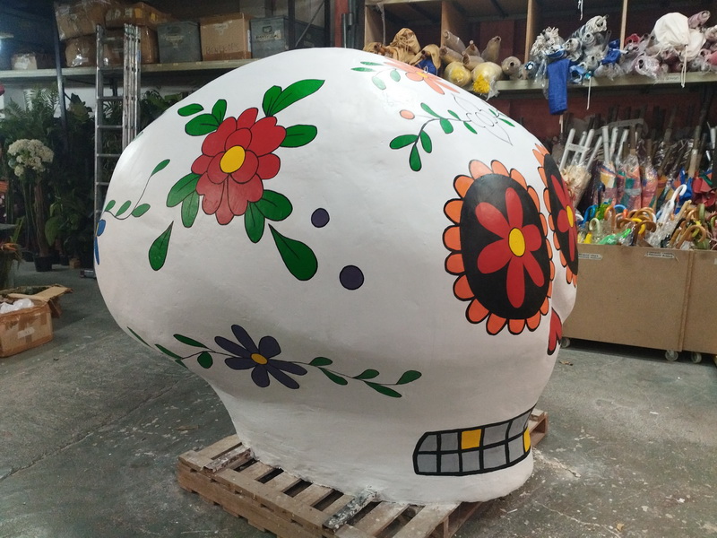calavera calaca xxl porex reforzado yeso 180x180x180 1u